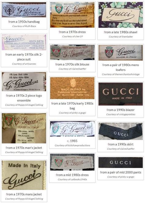 vintage gucci clothing labels|how to authenticate vintage gucci.